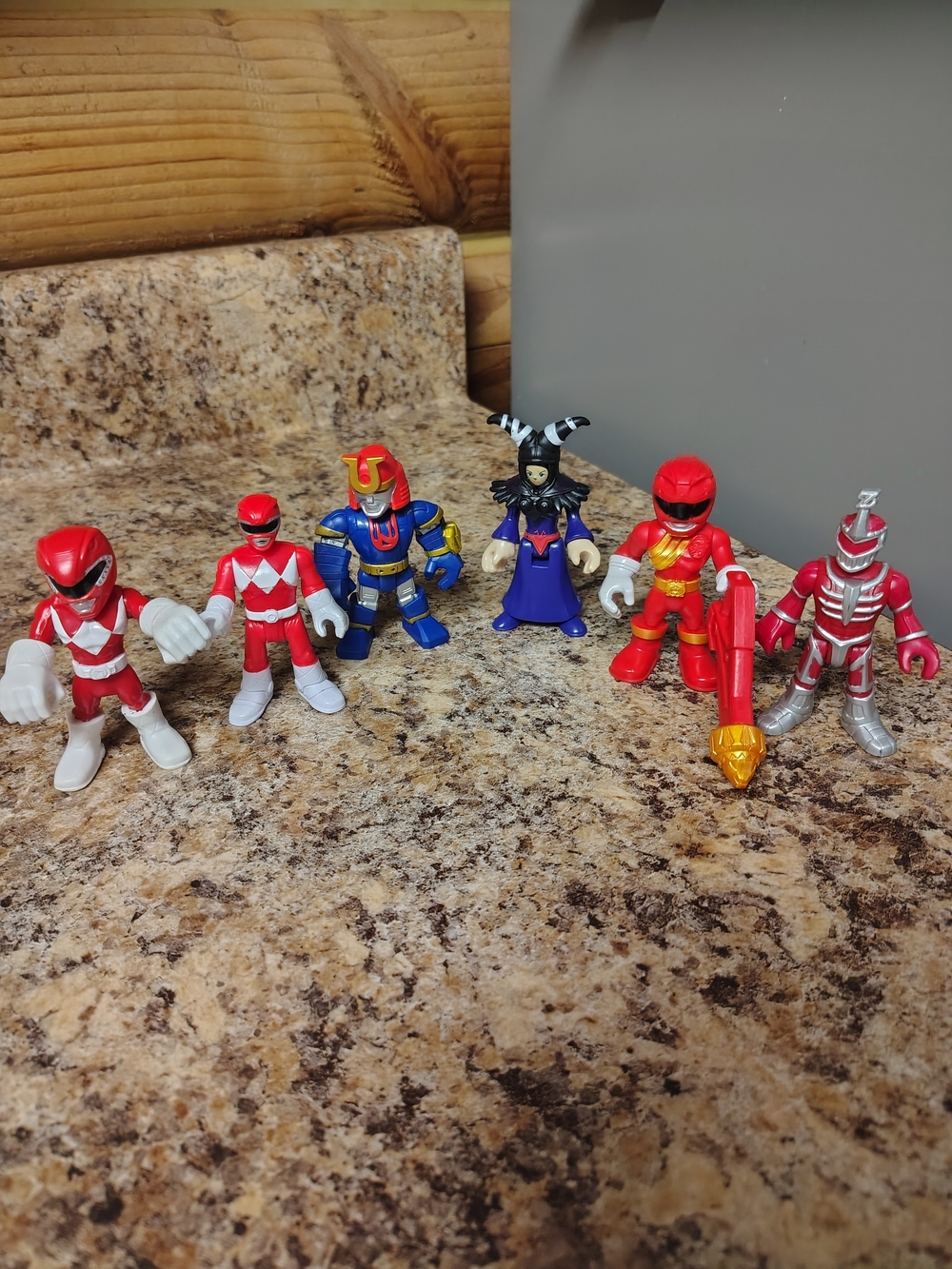 Red Power Ranger Action Figure Set with Villain Figures - Kids Toys